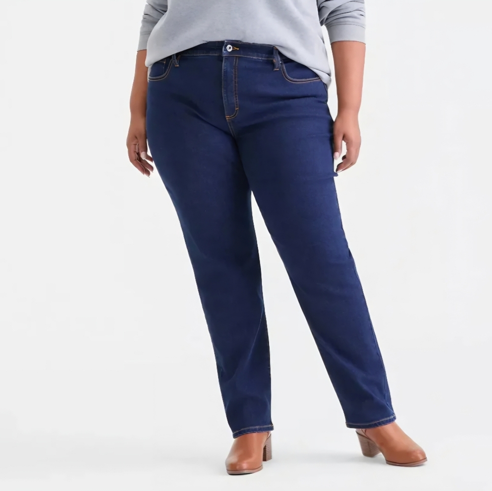 Style & Co Blue Straight Leg Plus Size Jeans